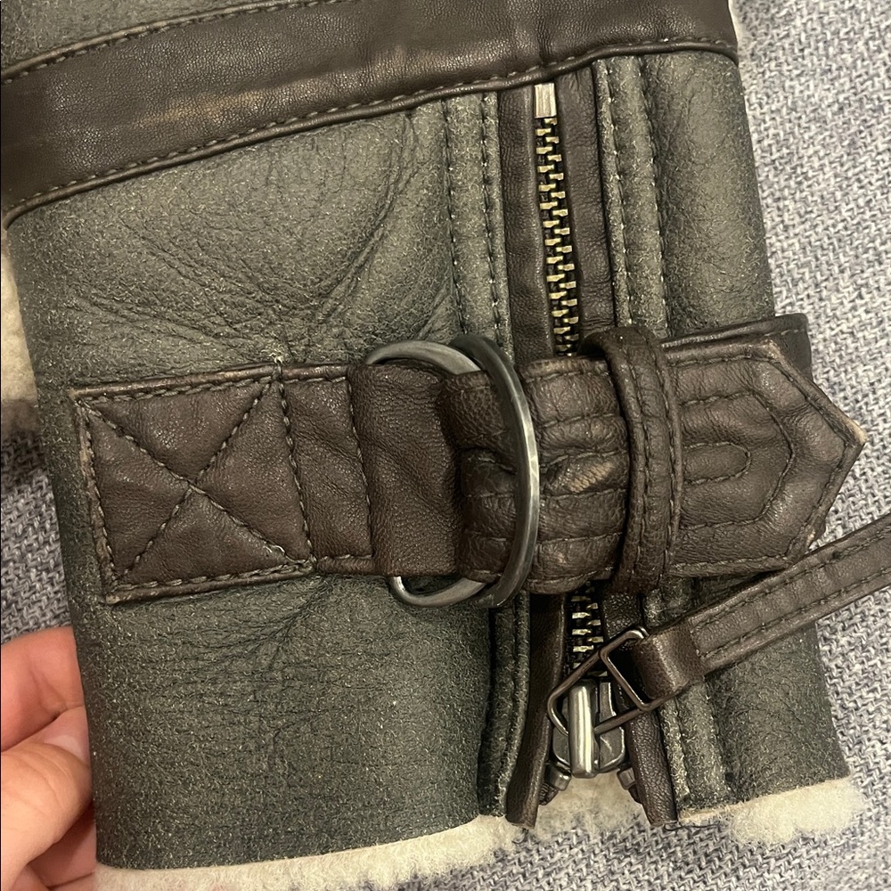 Shearling Lined Leather Jacket - image 7